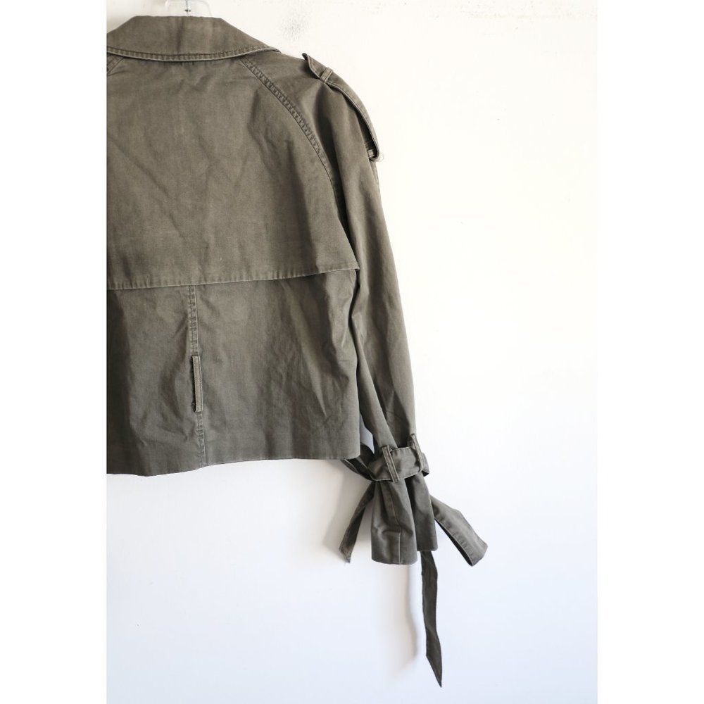 Anine Bing Olive Green Tie-Sleeve Trench Jacket - Picture 5 of 11